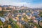 Skyline of old town Luxembourg City from top view