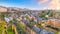 Skyline of old town Luxembourg City from top view