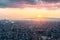 Skyline in Osaka, Sunset view of the Cityscapes