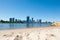 Skyline Perth Australia beach across Swan River