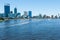 Skyline Perth Australia sailing boats Swan River