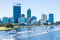 Skyline Perth Australia sailing boats Swan River