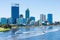 Skyline Perth Australia sailing boats Swan River