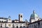 Skyline of Piazza della Loggia in Brescia with the dome of the C