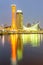 Skyline and Port of Kobe Tower Kansai at twilight