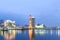 Skyline and Port of Kobe Tower Kansai at twilight