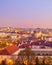 skyline Prague twilight Czech cityscape