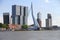 Skyline of Rotterdam with Erasmus bridge