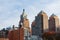 Skyline Scene with different Skyscrapers near Union Square Park in New York City