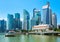 Skyline Singapore financial district view