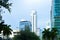 Skyline of skyscrapers at Brickell Avenue in downtown Miami, Florida