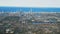 Skyline of Surfers Paradise and beach from helicopter, Gold Coast