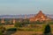 Skyline of temples in Bagan, Myanmar. Dhammayangyi Templ