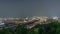 Skyline of Vienna from Danube Viewpoint Leopoldsberg aerial night timelapse.