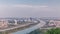 Skyline of Vienna from Danube Viewpoint Leopoldsberg aerial timelapse.