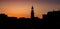 Skyline view of main landmark in hamburg - Michel church, german