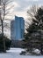 Skyline view of Milwaukee, Wisconsin during winter