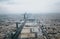 Skyline view at Riyadh in direction of King Abdullah Financial District from the top of Riyadh Kingdom tower in foggy