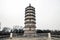 Skyline of the Wanbu Huayanjing pagoda tower, Hohhot white in Hohhot, China