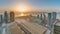 The skyline of West Bay and Doha City Center during sunrise timelapse, Qatar