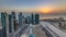 The skyline of West Bay and Doha City Center during sunrise timelapse, Qatar