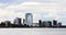 Skyline of Windsor, Ontario, Canada across the Detroit River 4K