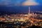 Skyline of Xinyi District in downtown Taipei, Taiwan