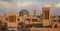 The skyline of Yazd Iran at sunset