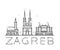 Skyline Zagreb, Croatia vector city buildings line