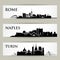 Skylines of Italian cities - vector illustration