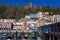 The skylne of San Sebastian, Donostia, port, boats, Bay of Biscay, Basque Country, Spain, Europe