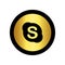 Skype gold logo type vector