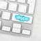 Skype logotype on the keyboard button