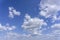 Skyscape background with heavy white clouds gathering before a rainstorm showing the beauty of nature in a meteorological textured