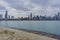 Skyscapers and skylin of Chicago and Lake Michigan from Milennium Park