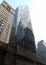 Skyscraper at 101 Park Avenue, view up from the Pershing Square over the viaduct, New York