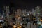 Skyscraper building at night, cityscape - Panama City skyline