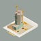 Skyscraper Construction Isometric Composition