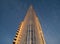 Skyscraper Glass Wall Sharp Corner Angle Rounded Blue Sky Sunny Day Tall Building