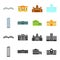 Skyscraper, police, hotel, school.Building set collection icons in black,cartoon style vector symbol stock illustration