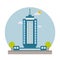 Skyscraper tower vector flat illustration