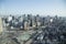 Skyscraper from the Umeda Tower in Osaka in Japan on a sunny day