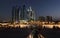 Skyscrapers in Abu Dhabi at dusk