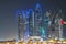 Skyscrapers in Abu Dhabi at night