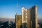 Skyscrapers and a building under construction in Makati, Metro M