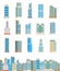 Skyscrapers buildings isolated tower office city architecture house business apartment vector illustration