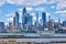 The skyscrapers of Hudson Yards in Manhattan, NYC, are seen from the Jersey City, NJ waterfront across the Hudson River