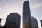 Skyscrapers and office buildings on a finance area at Bomonti, Istanbul in sunset time as silhouettes