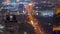 Skyscrapers and other buildings near the Dubai World Trade center district in Dubai aerial night timelapse