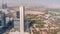 Skyscrapers and other buildings near the Dubai World Trade center district in Dubai aerial timelapse